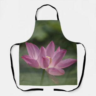 Sacred Pink Lotus Blossom - Serene Zen Art Apron