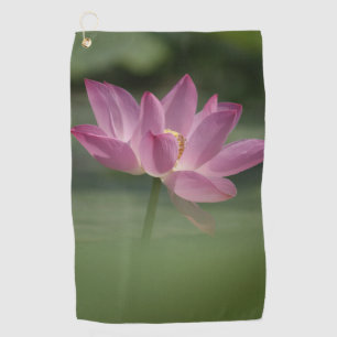 Sacred Pink Lotus Blossom - Serene Zen Art for Med Golf Towel