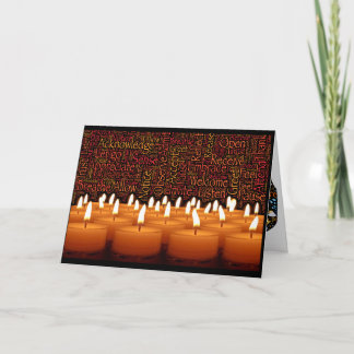 Sacred presence and caring hands in emoji-art card