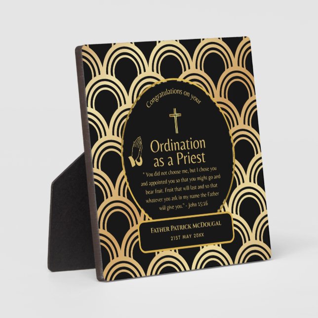 Sacred Priest Gift Pastor Deacon Ordination Custom Plaque (Front)