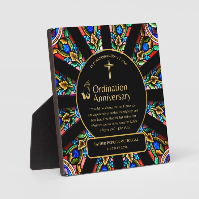 Sacred Priest Gift Pastor Deacon Ordination Custom Plaque (Front)