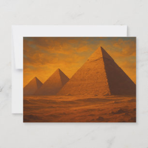 Sacred Pyramids Golden Hour Egyptian Postcard