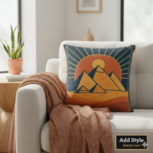 Sacred Scarab Amulet Golden Design Cushion