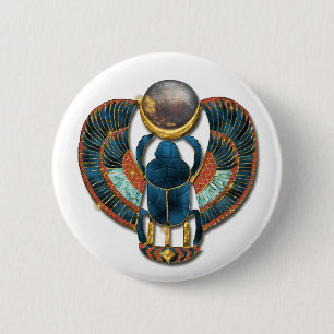 Sacred Scarab of King Tut 6 Cm Round Badge