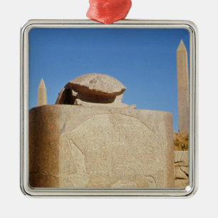 Sacred scarab statue in the Temple of Amun Metal Tree Decoration
