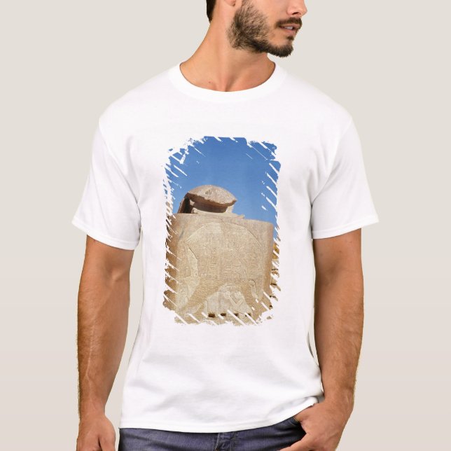 Sacred scarab statue in the Temple of Amun T-Shirt (Front)