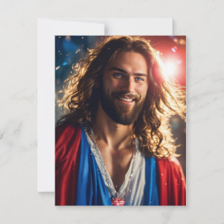 Sacred Serenity:Christmas Card with smiling Jesus