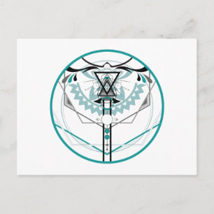 sacred solar glyph postcard