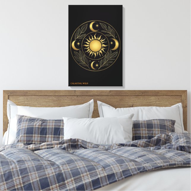 Sacred Solis Mandala Fine Art Canvas Print (Insitu(Bedroom))