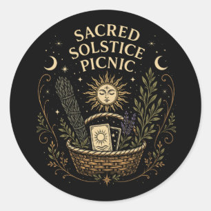 Sacred Solstice Picnic Litha Classic Round Sticker