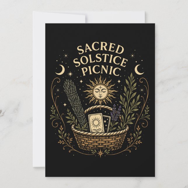 Sacred Solstice Picnic Litha Postcard (Front)