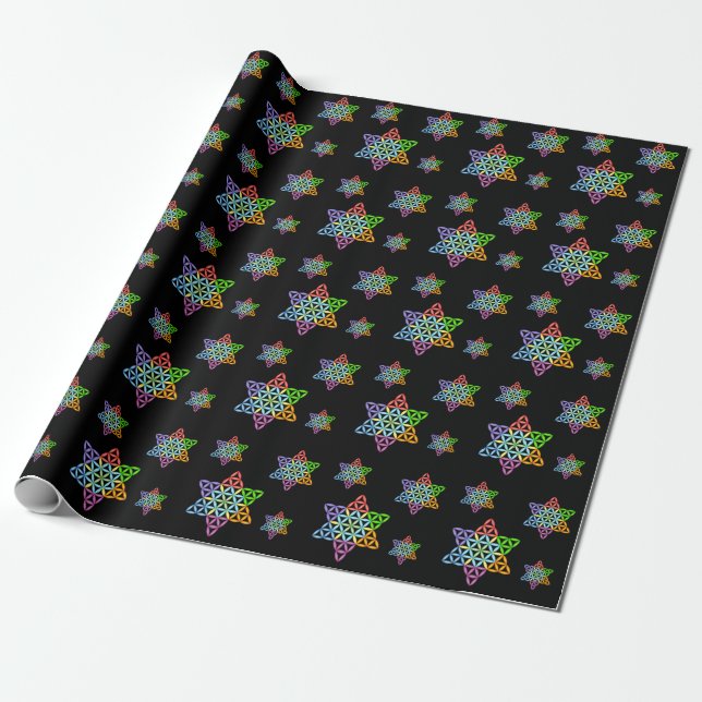 Sacred Star - Star Of Life, 02/3D-CF.  Wrapping Paper (Unrolled)