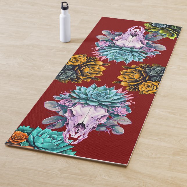 Sacred Stillness-Succulents and Skulls Yoga Mat (In Situ)