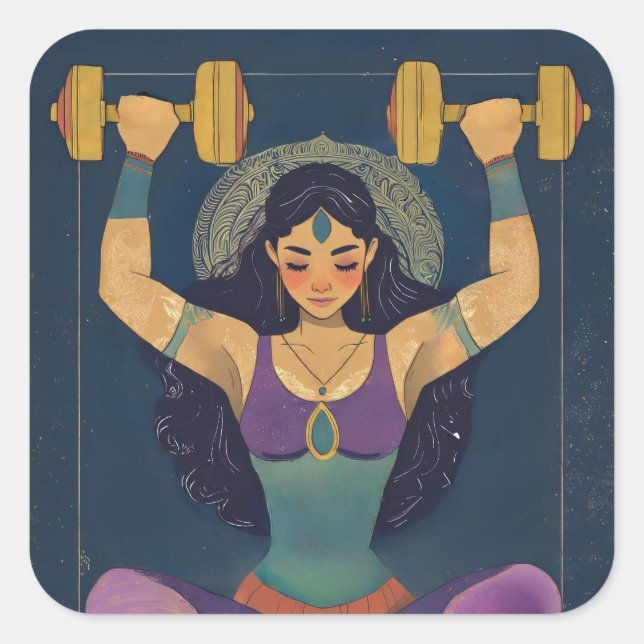 Sacred Strength Goddess Weightlifting Sticker (Front)