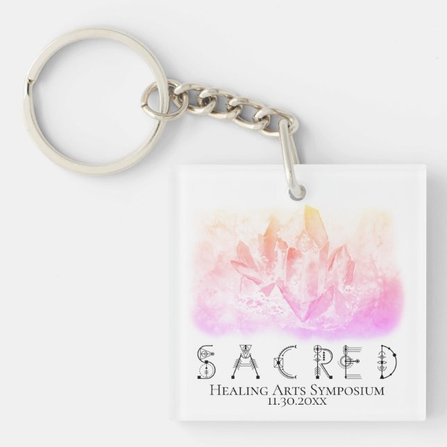 *~* "SACRED"  SWAG Crystals Events  Weddings Key Ring (Front)