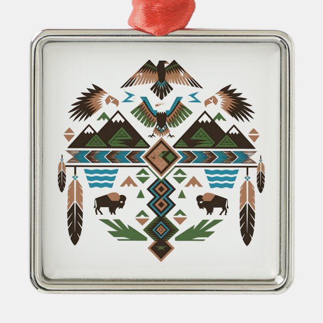 Sacred Symbols Metal Tree Decoration (Front)