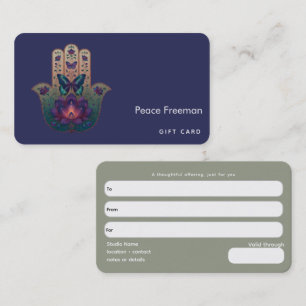 Sacred Transformation Hamsa Hand Design Business Card