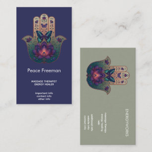 Sacred Transformation Hamsa Hand Design Business Card