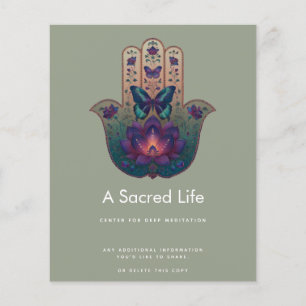Sacred Transformation Hamsa Hand Design Flyer