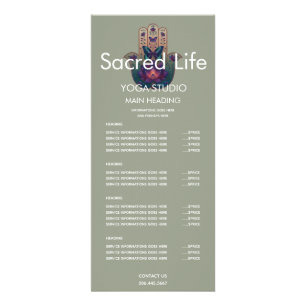 Sacred Transformation Hamsa Hand Design Rack Card