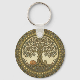 Sacred Tree of Life Celtic Art Key Ring
