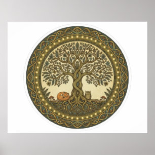 Sacred Tree of Life Celtic Art Poster