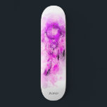 *~* Sacred Tribal Shamanic Dream Catcher Boho Skateboard<br><div class="desc">* Western BOHO American Watercolor Abstract Dream Catcher Journey with lovely Feathers as a Shamanic symbol for a Native American Spiritual Healer or BOHEMIAM design. * . *** The colours are mostly deep PINK MAGENTA on WHITE. This spirit based esoteric popular boho creative abstract modern dreamcatcher and feathers design will...</div>