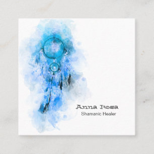 *~* Sacred Tribal Shamen Shamanic Dream Catcher Square Business Card