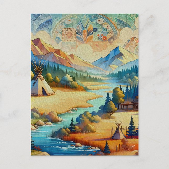 Sacred Valley - Native American Tribal Landscape Postcard (Front)