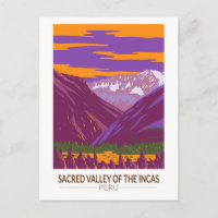 Sacred Valley Peru Travel Art Vintage