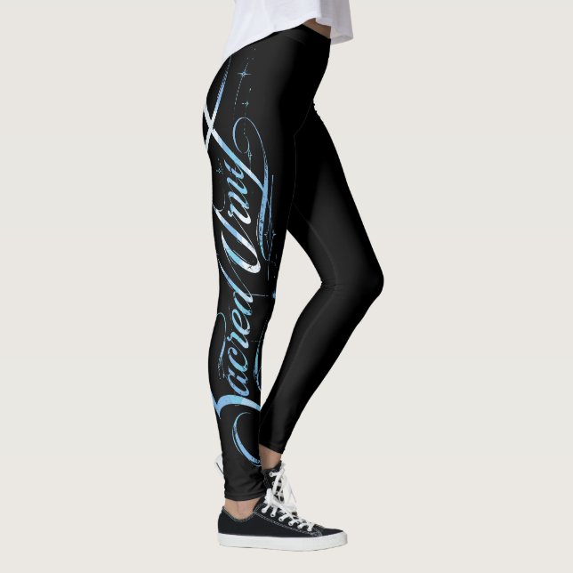 Sacred Void Celestial Calligraphy Graphic Leggings (Right)