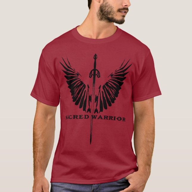 SACRED-WARRIOR-WINGS-AND-SWORD T-Shirt (Front)
