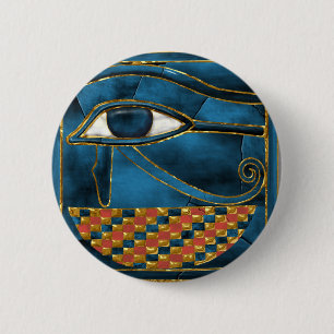 Sacred Wedjat Eye of Horus 6 Cm Round Badge