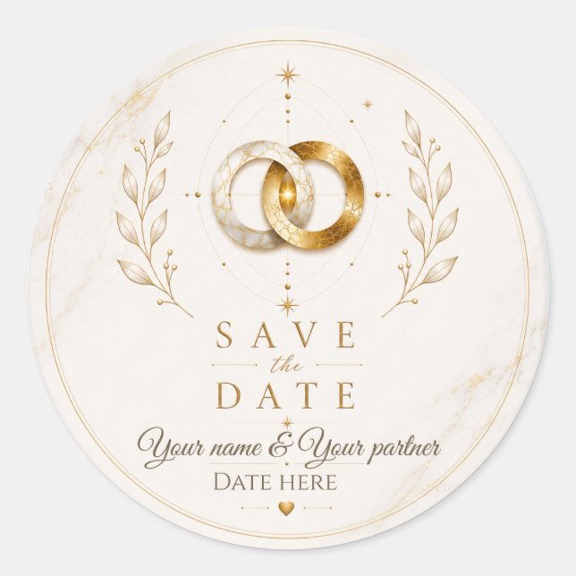Sacred Wholeness Wedding Save the Date Sticker (Front)