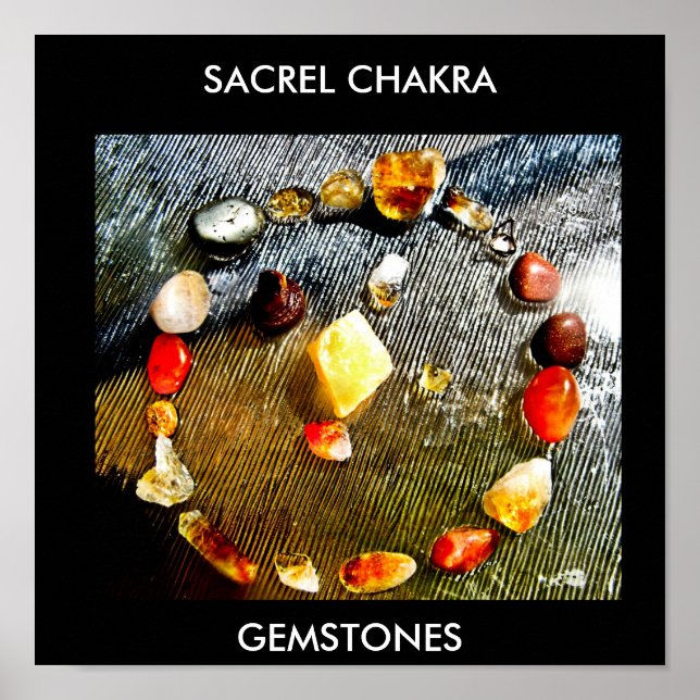 SACREL CHAKRA, GEMSTONES POSTER (Front)