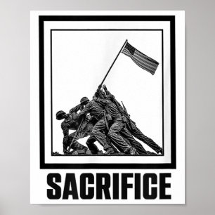 Sacrifice Iwo Jima War Monument Photo Art Usa Prou Poster