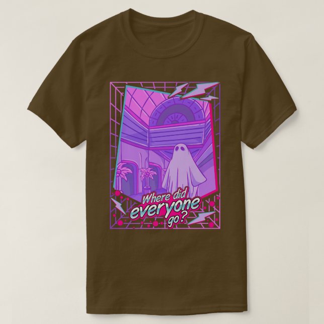 Sad 1980s Vaporwave Ghost Sheet Ghost Aesthetic Re T-Shirt (Design Front)