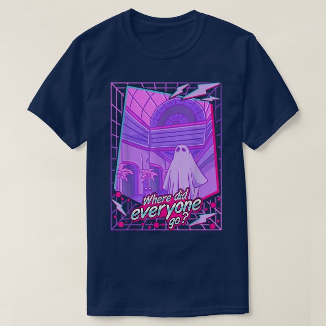 Sad 1980s Vaporwave Ghost Sheet Ghost Aesthetic Re T-Shirt (Design Front)