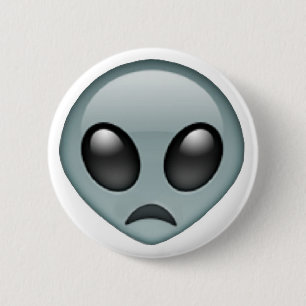 Sad Alien Emoji 6 Cm Round Badge