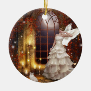 Sad Angel Ceramic Tree Decoration