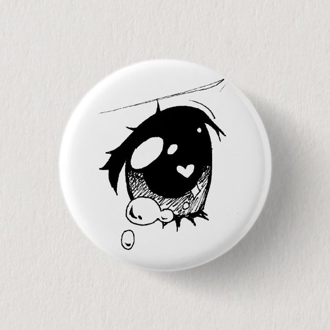 sad anime eye :( mini button (Front)
