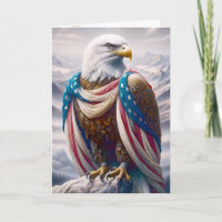 Sad Bald Eagle with Flag 4th of July