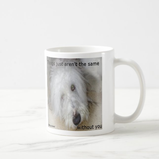Sad Bearded Collie Coffee Mug (Right)