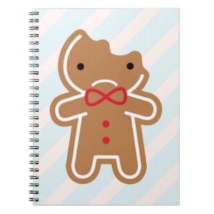 Sad Bitten Kawaii Gingerbread Man Notebook