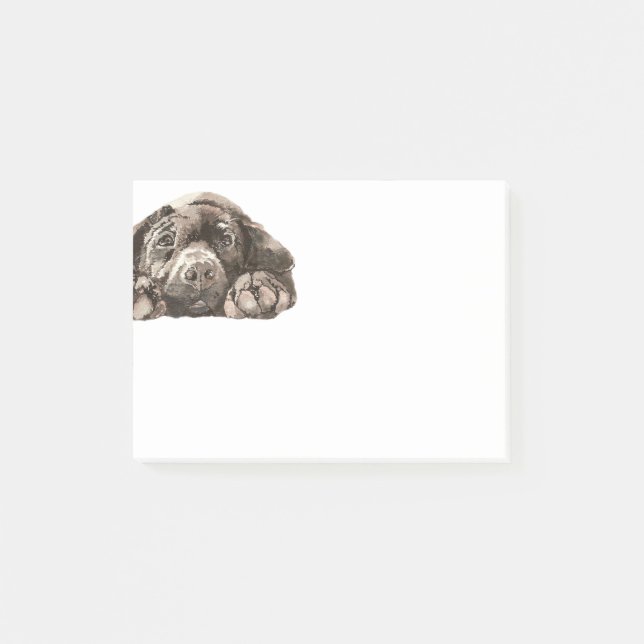Sad Black Labrador Retriever Dog Pet Animal Post-it Notes (Front)