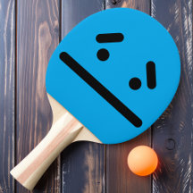 Sad Blank Face Blue Ping Pong Paddle