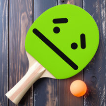 Sad Blank Face Green Ping Pong Paddle