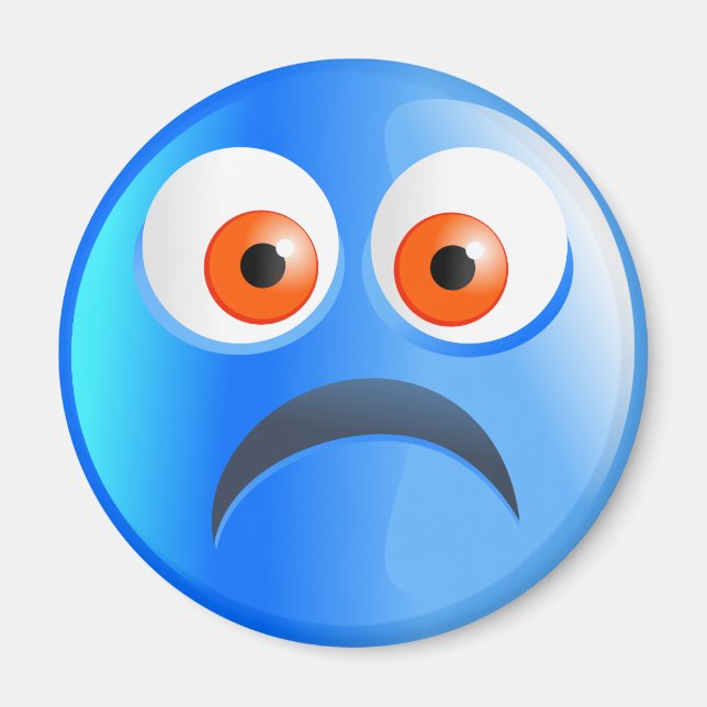 Sad Blue Smilie Magnet (Front)