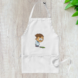Sad Boy Scientist with Broken Experiment Standard Apron