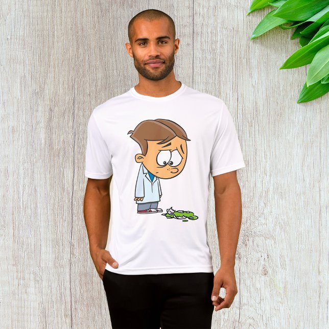 Sad Boy Scientist with Broken Experiment T-Shirt (Creator Uploaded)
